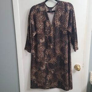 Robert Louis Trendy Fashion Relaxed Animal Print Line A Stretchy Mobe wife Sz XL